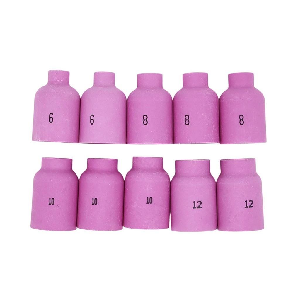 10PCS For TIG Torch Nozzle Cup Set for WP17 WP18 WP26 Welding Torch Sizes 6 12