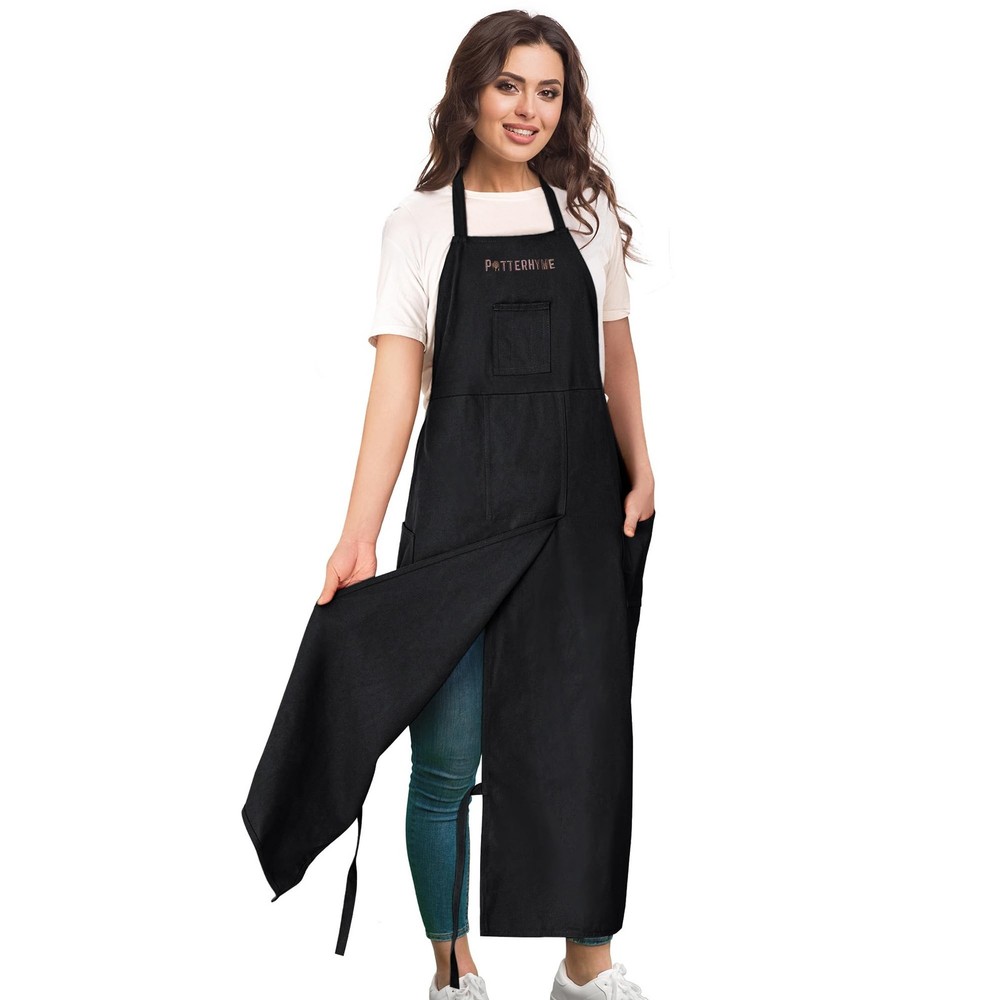 Full Coverage Pottery Apron Split Leg - 100% Cotton Canvas Potter's & Ceramic...