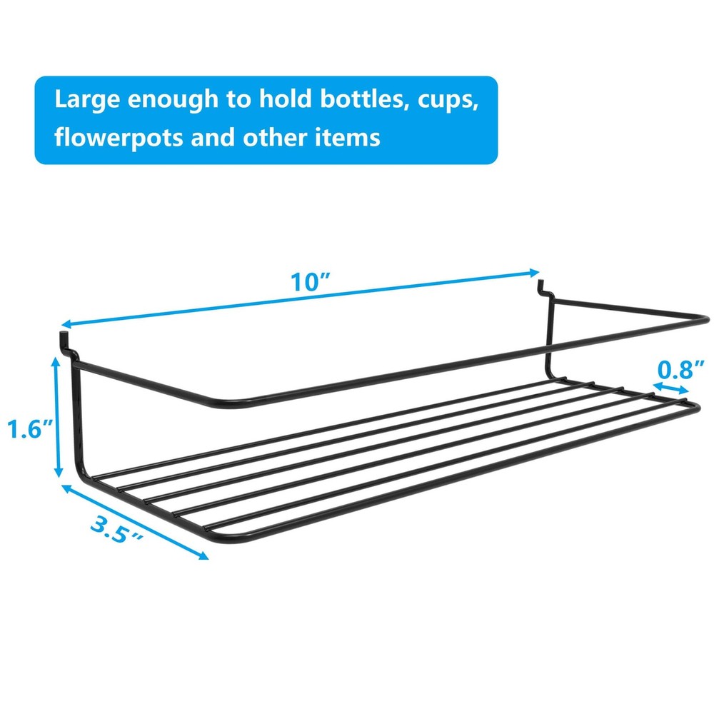 Pegboard Shelves Peg Board Hooks Organizer Tool Storage Rack Black 4 Pack