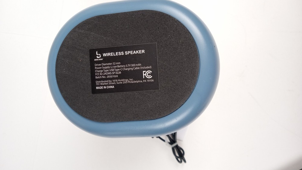 Rhythm Wireless Speaker Blue Portable Bluetooth Audio With Cable