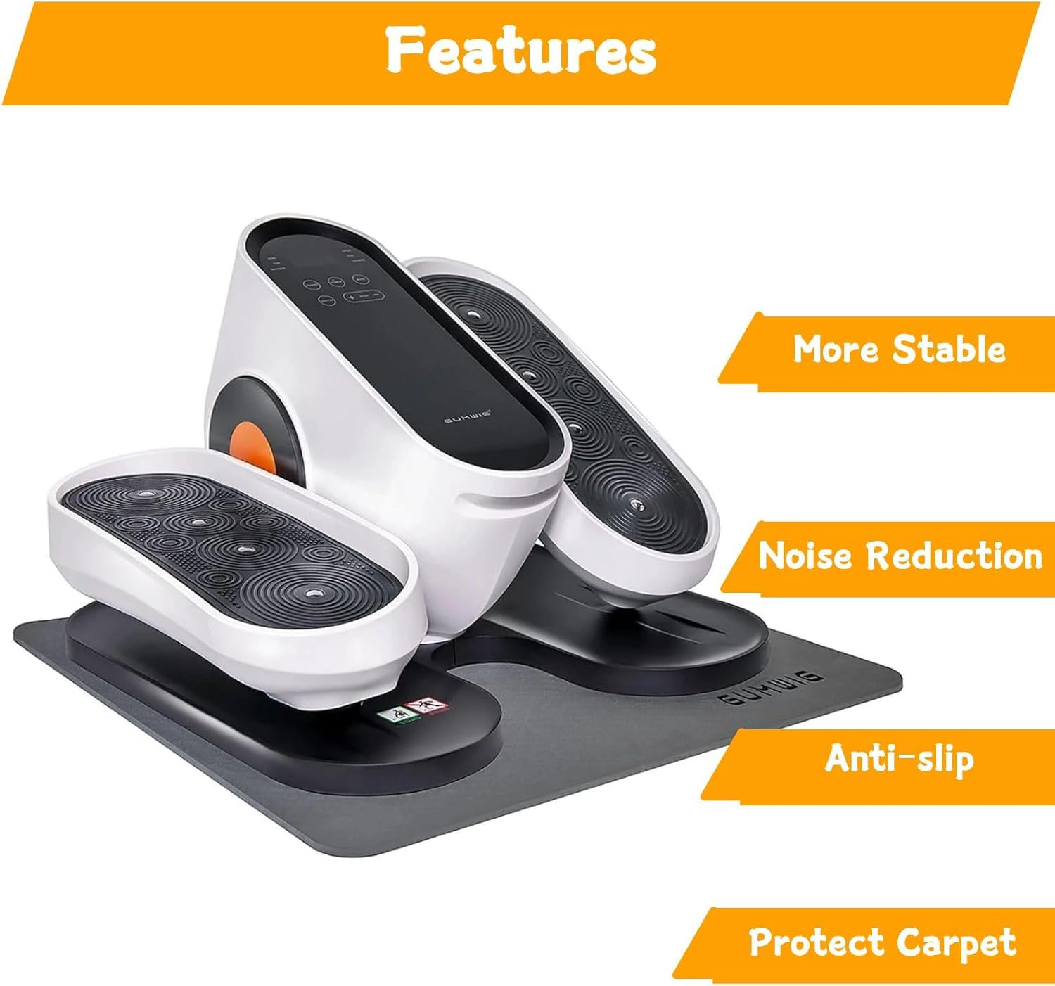 Under Desk Elliptical Equipment Mat, Electric Leg Foot Exerciser Machine Mat Whi