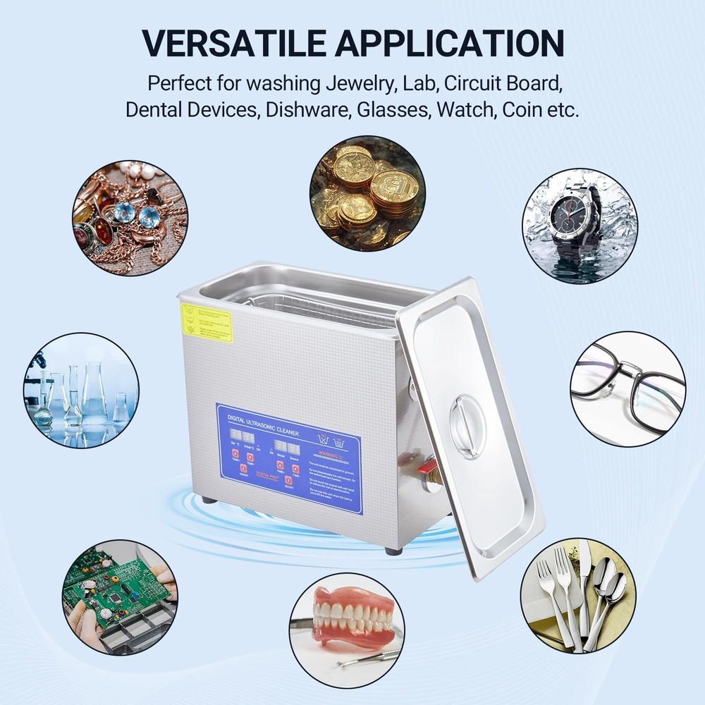 6.5 L Ultrasonic Cleaner with Timer Heating Machine Digital Sonic Cleaner