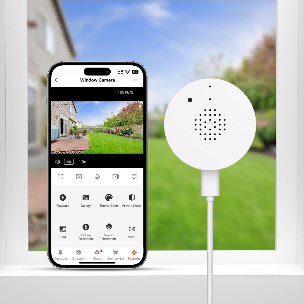 Atfoyer 2K Window Camera for Home Security with Full Color Night White