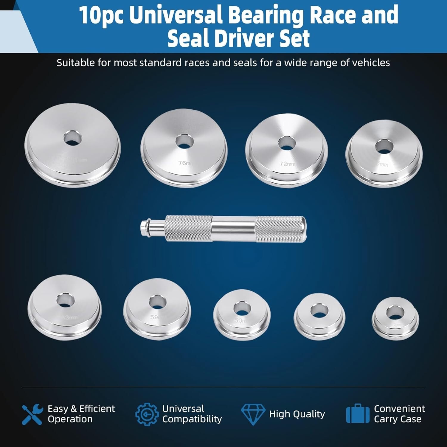 10pcs Bearing Race and Seal Driver Set Automotive Bushing Installer Remover Set