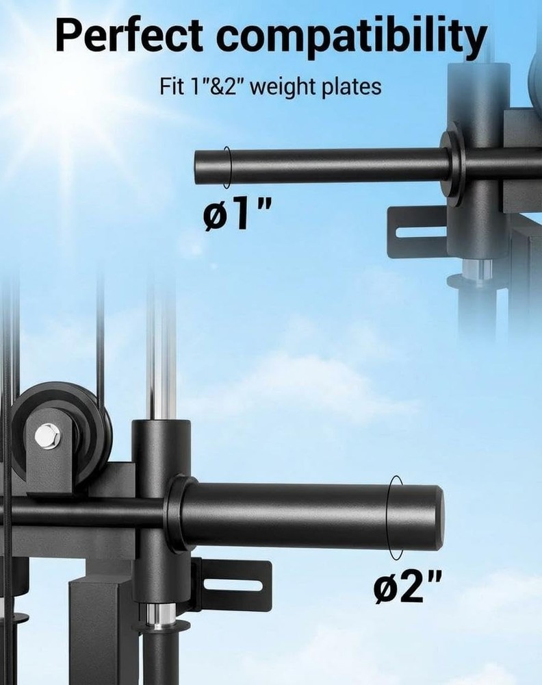 Wall Mount Cable Station LAT Pulldown Machine w/19 Positions Dual Pulley System