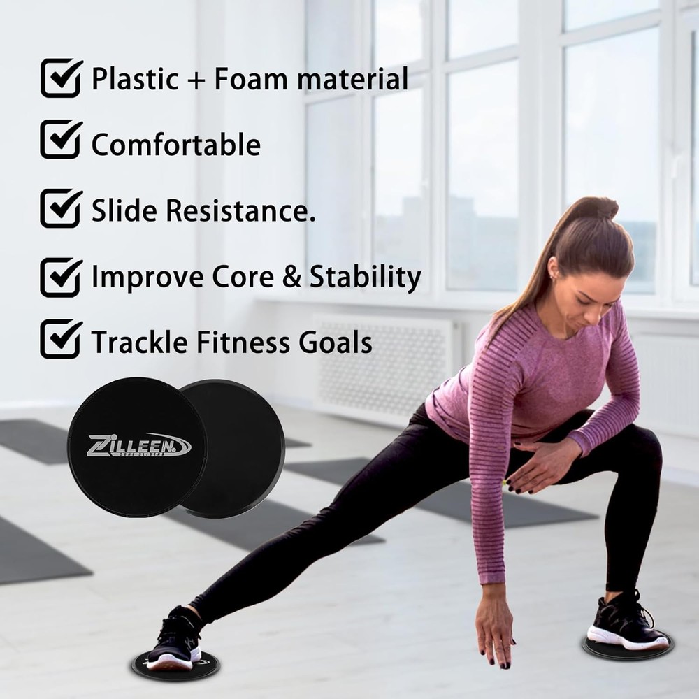 ZILLEEN Exercise Core Sliders for Working Out Workout Pilates Blue