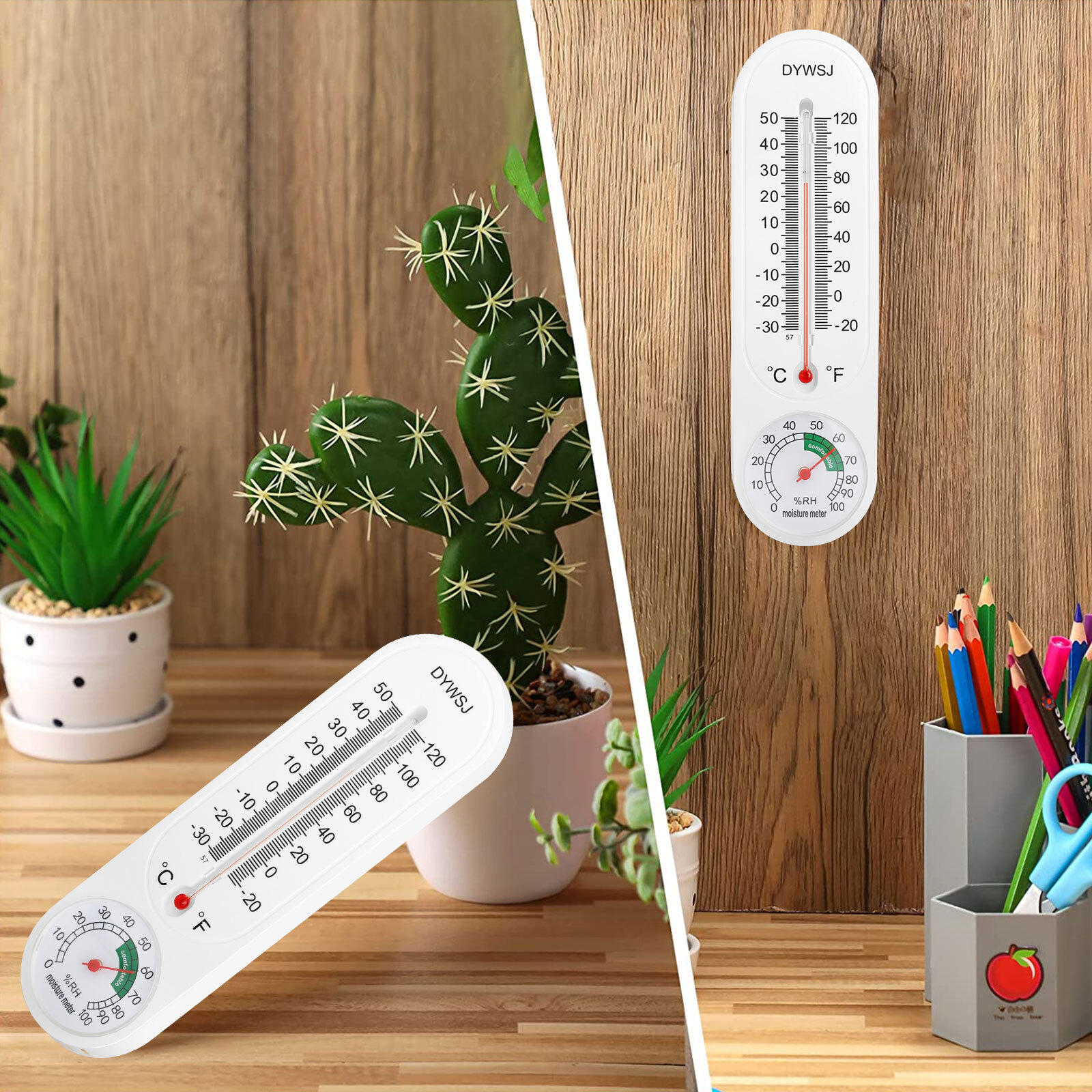 3 PCS Wall Thermometer Humidity Meter for Indoor Outdoor Garden Greenhouse Home