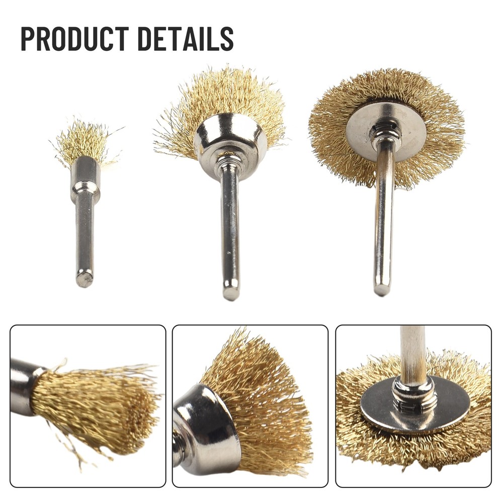 3PCS Rotary Drill Wire Wheel Cup Brush Drill Set Rust Paint Remover Tool 3 Type