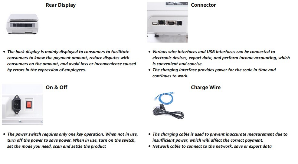 66lb Digital Computing Price Scale Supermarket Barcode Printer Electronic Scale