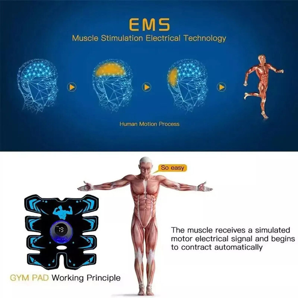 Abdominal Exercise Electric Muscle Stimulator Belt ABS Trainer Training 8 Modes