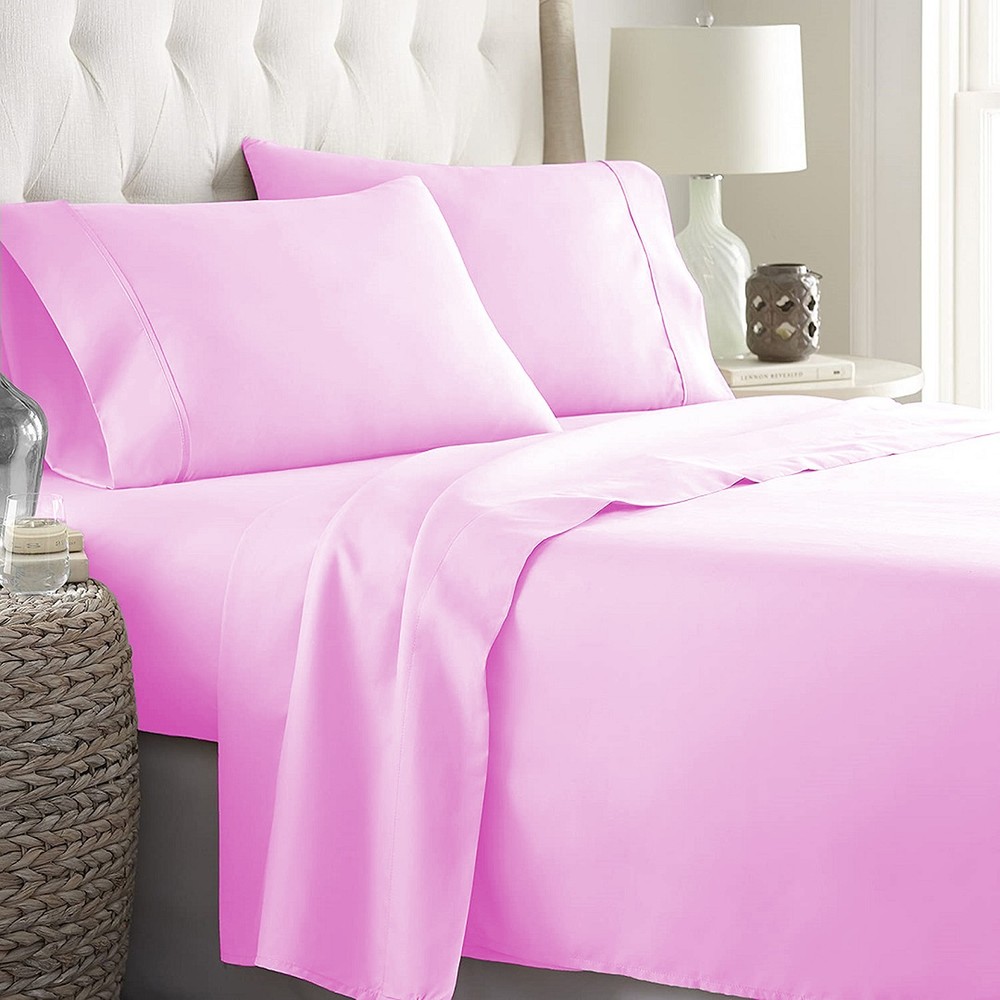 Lovely Solid Pink Bedding Collection 1000/1200 TC 100% Cotton