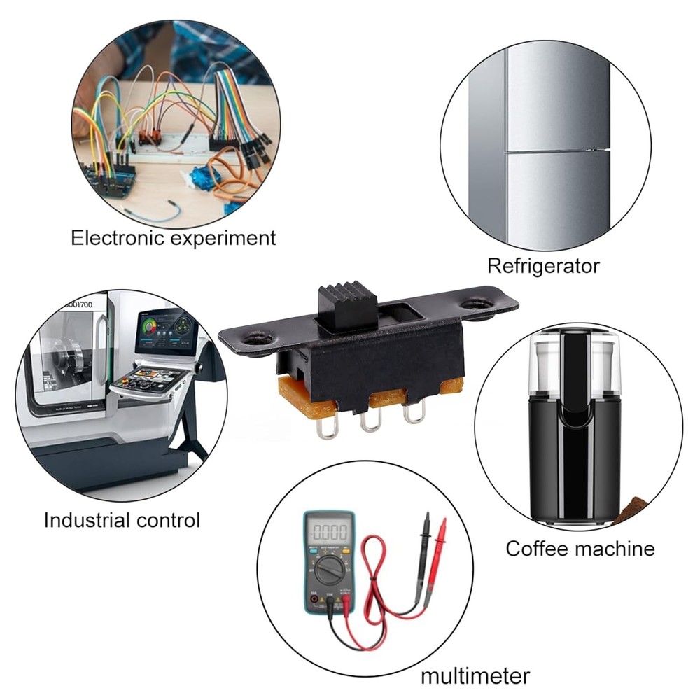 Slide Switch Panel Mount 3 Solder Lug Pin ON/Off 2 Position 50Pcs