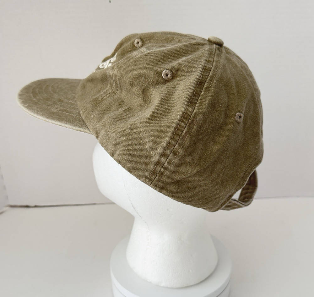 "Free & Easy" Adjustable Baseball Hat Cap Outdoors Hiking Embroidered Tan EUC