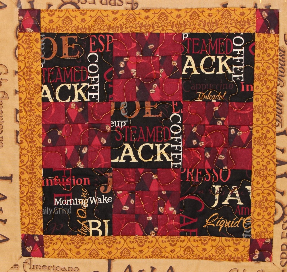 Black Java Coffee Espresso Handmade Table Quilt REDUCED