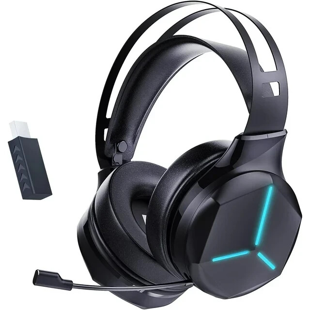 PS5 Switch Xbox PC Gaming Headset, RGB Wireless, Low Latency, Bluetooth Mic