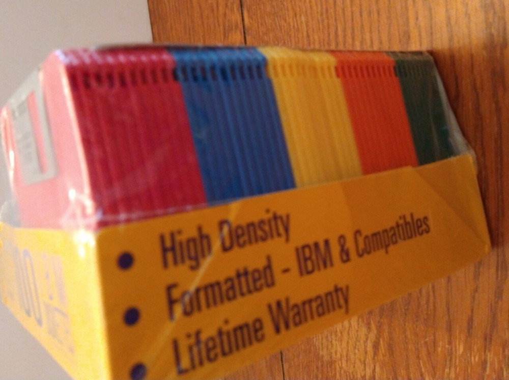 NEW 90 Memorex 3.5" HD Formatted IBM Diskettes Multicolor Rainbow Pack