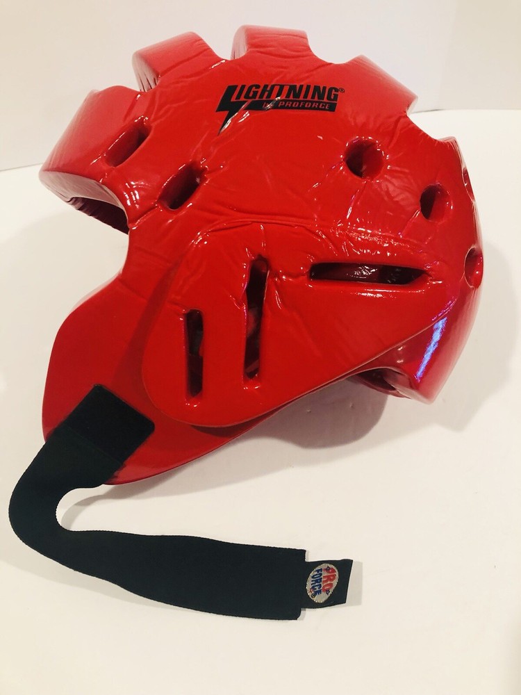 Proforce Lightning Red Protective Padded Karate Boxing Sparring Head Helmet M