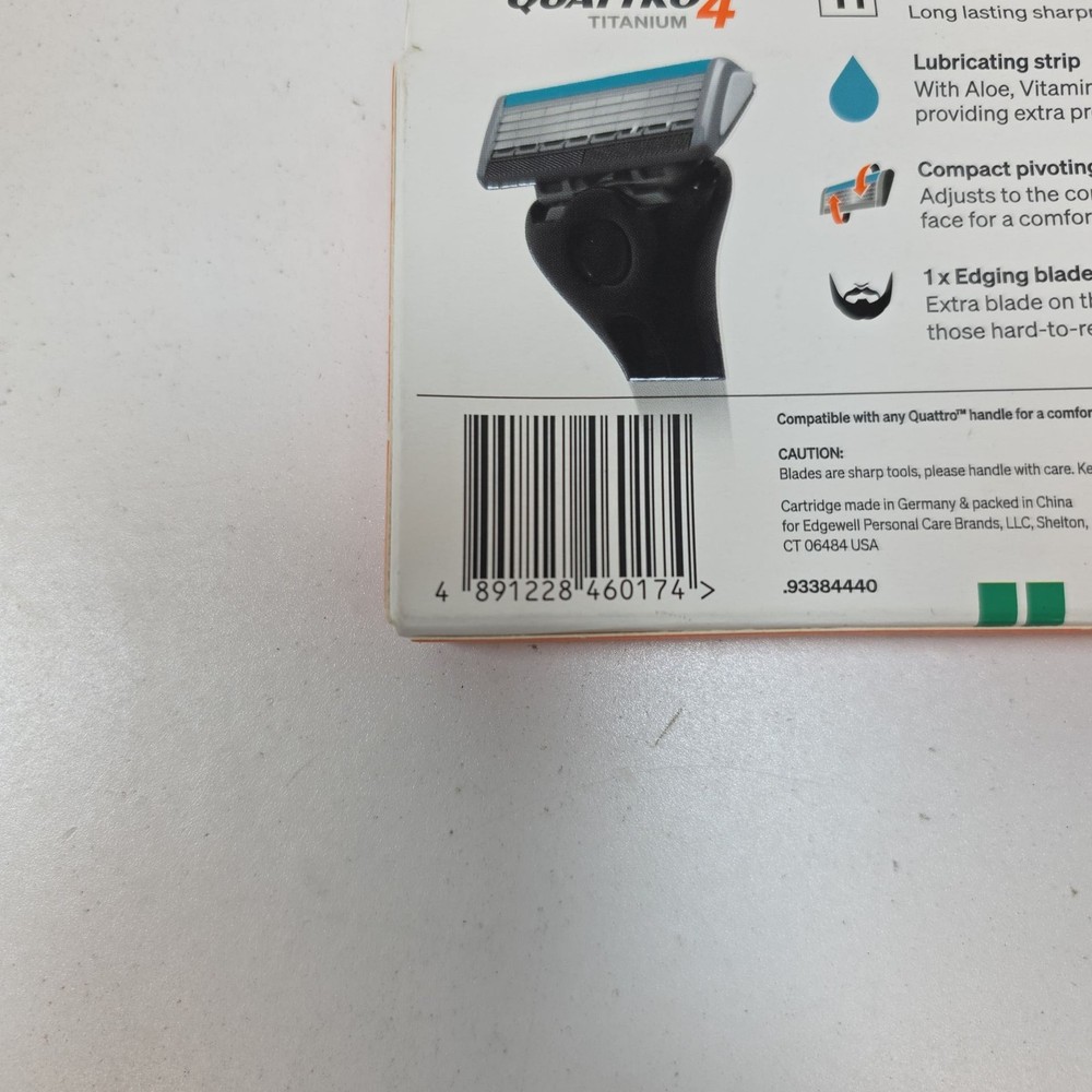 Schick Quattro Titanium Razor Blade Refills for Men - 4 Count