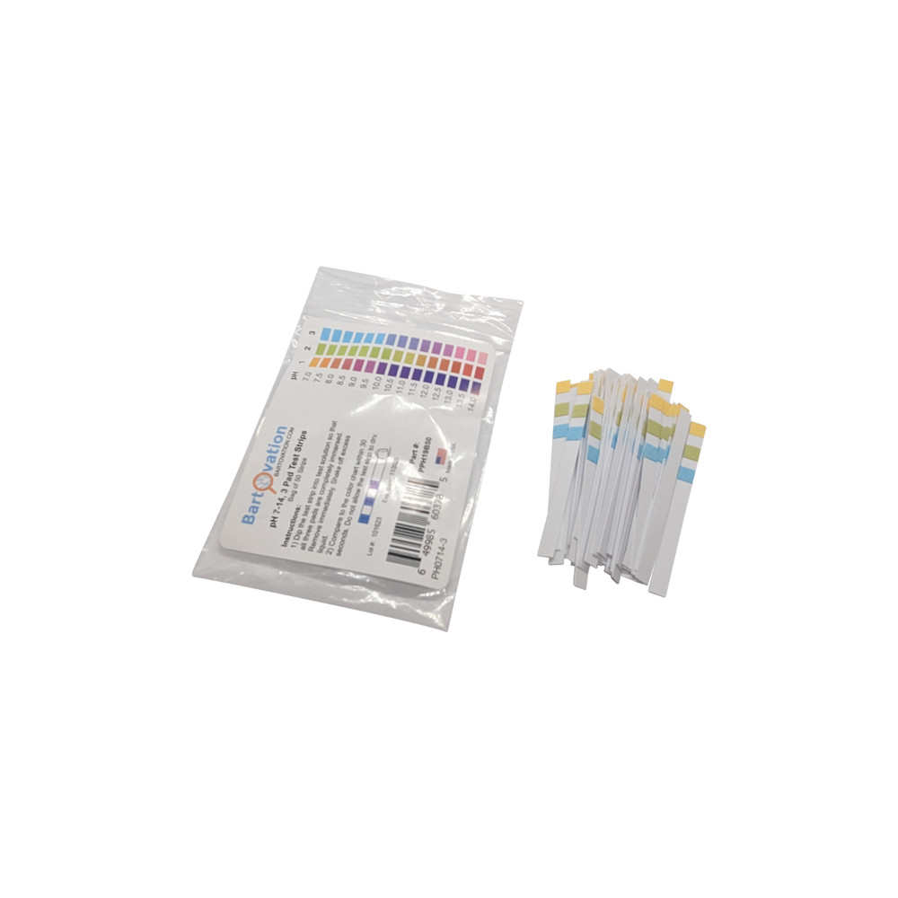 pH 7-14 Basic 3-Pad Test Strips [Bag of 50 Strips]