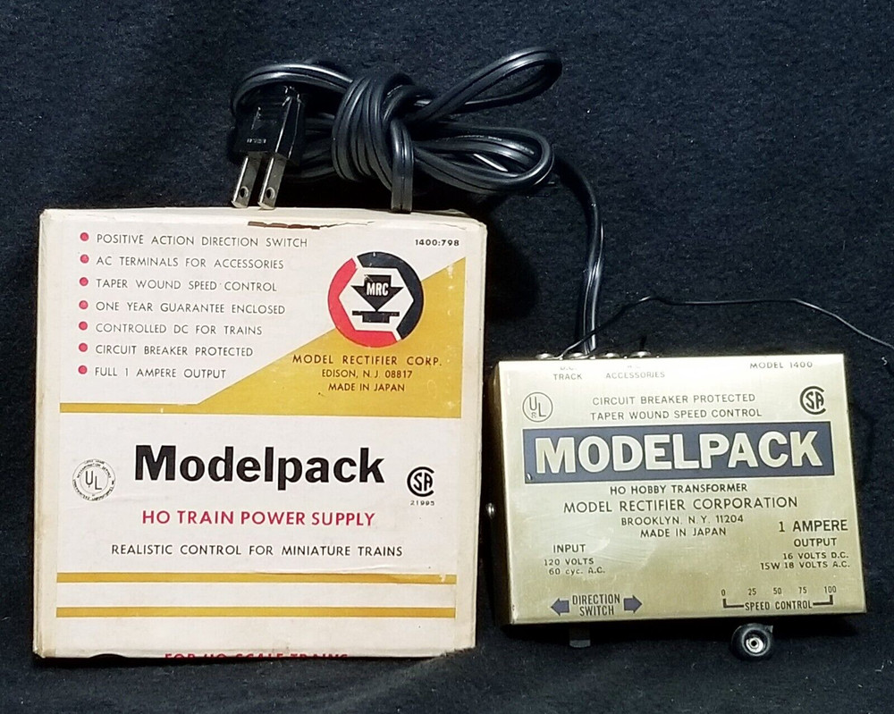M.R.C. 1400 HO Scale Train MODELPACK Variable DC & Constant AC Power Pack