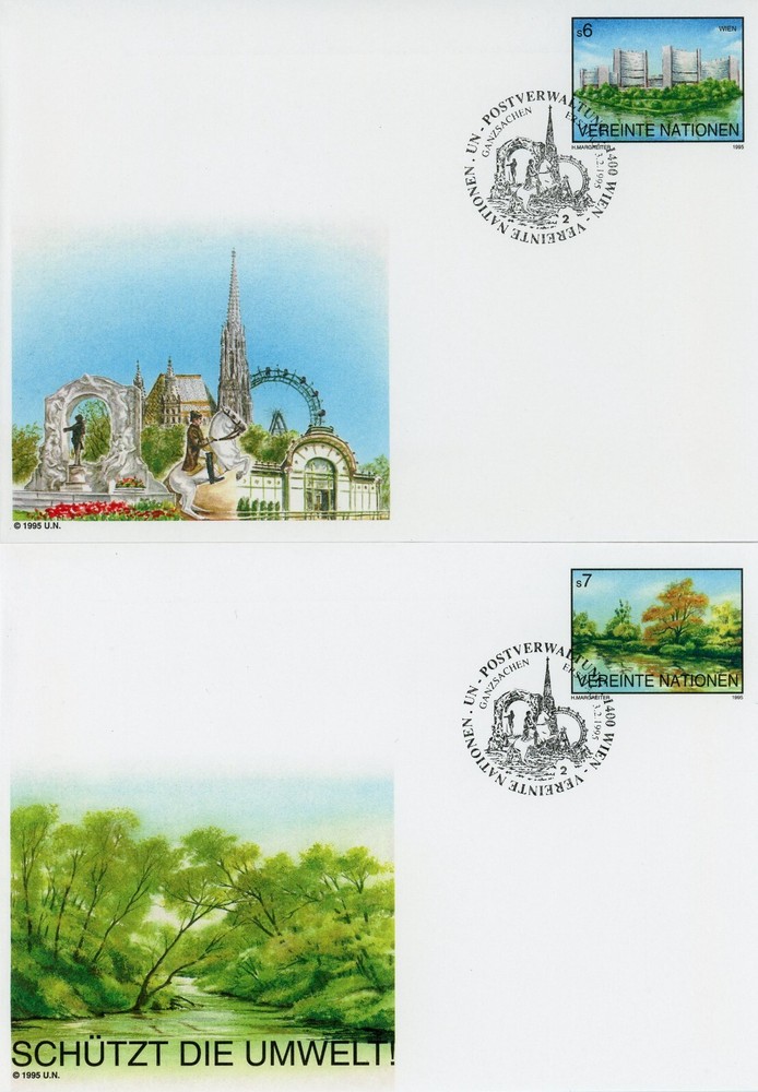 United Nations Vienna U1-U2 FDC Set International Center