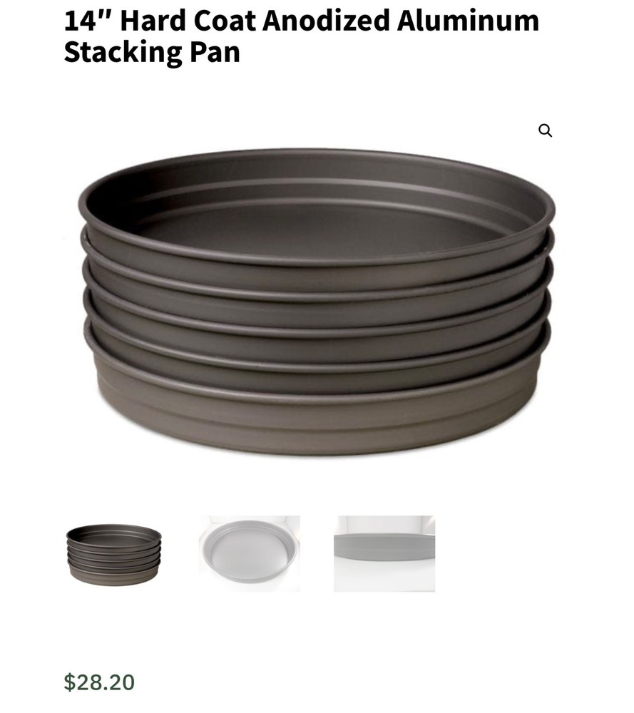 14 inch pizza pan round stackable little Caesar’s hard coat anodized aluminum