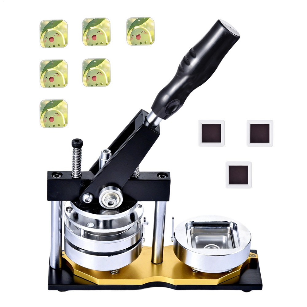 50*50mm Square 2*2" Badge Making Machine+Cutter +100 pcs Fridge Magnet Material