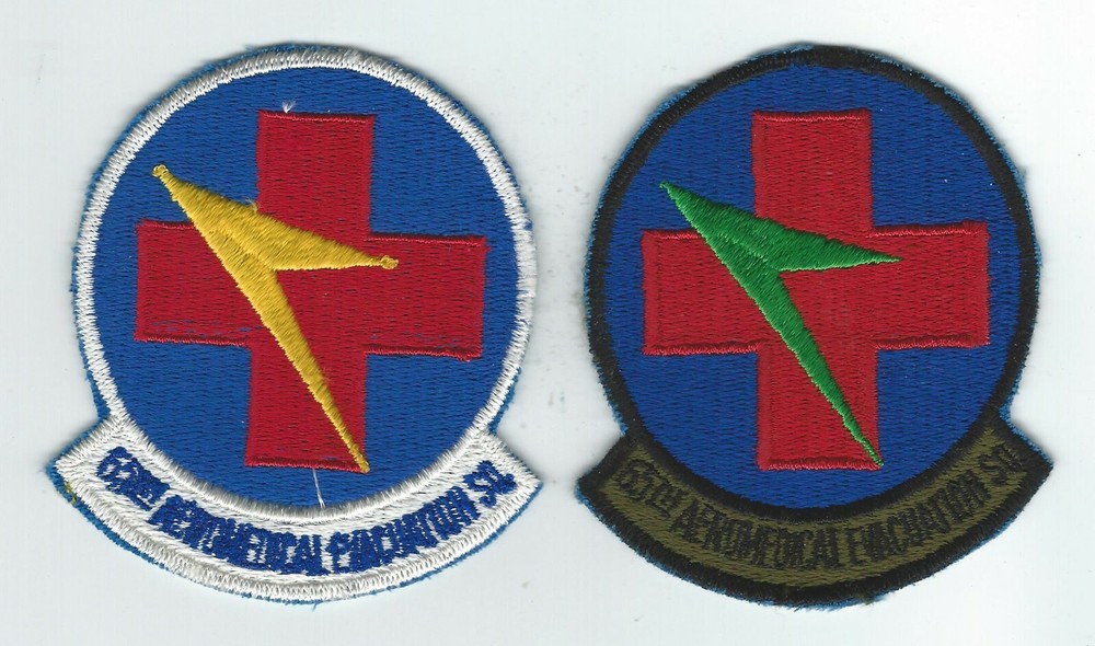 TWO 70's-80's 65th AEROMED EVACUATION SQUADRON(FULL COLOR & SUBDUED) patch