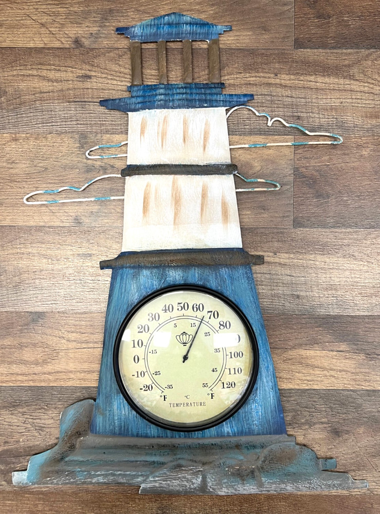 Lighthouse Metal Wall Thermometer 21" x 16"