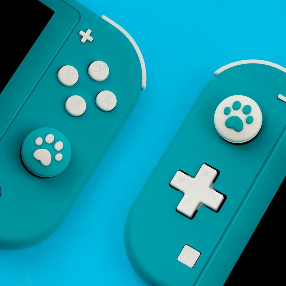 For Nintendo Switch Lite Green Shell Protective Case + 4 X Thumb Grip Caps