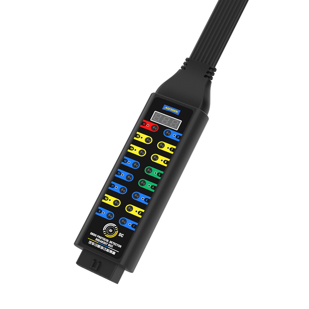 AUTOOL OBDII CAN Breakout Box Voltage Display OBDII Protocol Detector Diagnostic