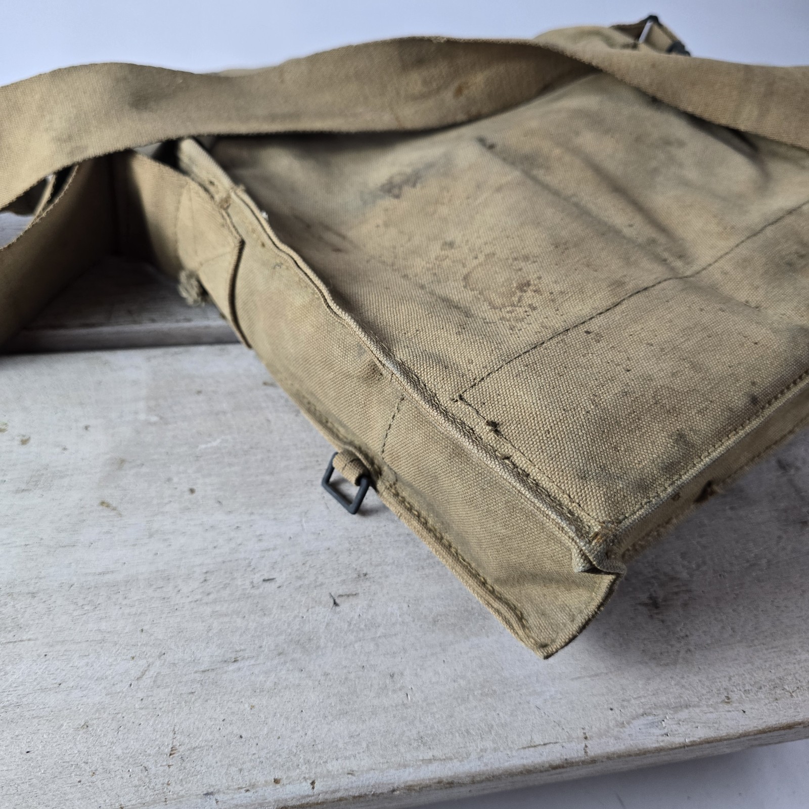 ORIGINAL WWI US ARMY M1917 SBR GAS MASK CARRY BAG-NAMED