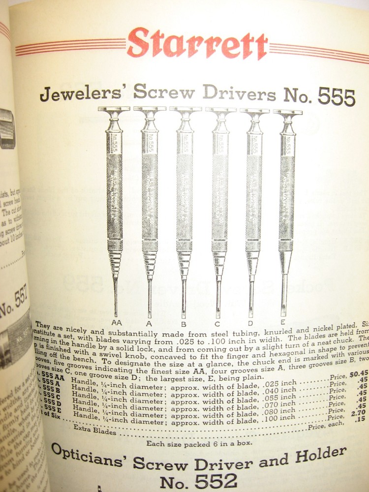 1938 Starrett Precision Tools, Tapes, Dial Indicators, Hack Saws+, Catalog No 26