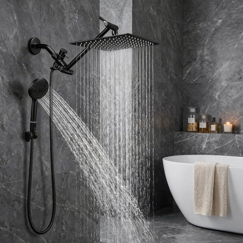 9 Settings Handheld Shower Head - Matte Black
