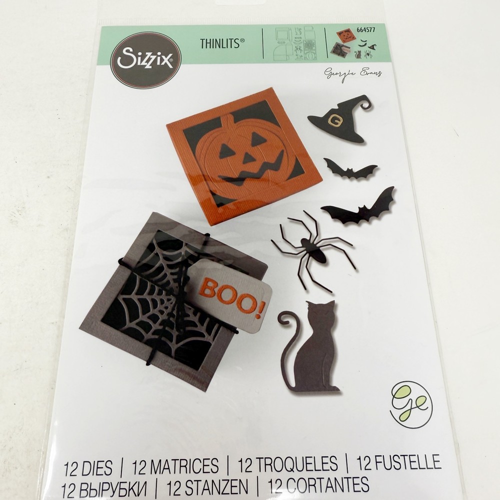 Sizzix Tim Holtz Thinlits Halloween Spooky Silhouette Box Dies NEW