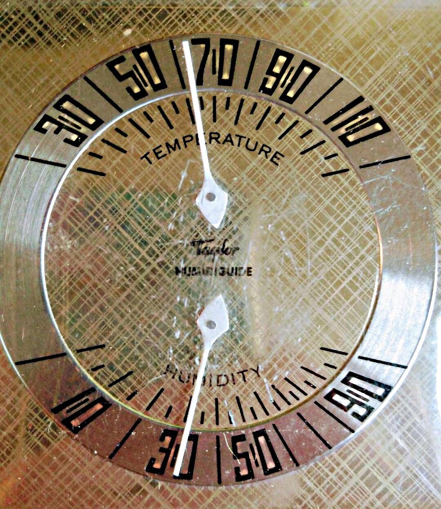 Vintage MCM Desktop TAYLOR THERMOMETER & HUMID GUIDE 4"