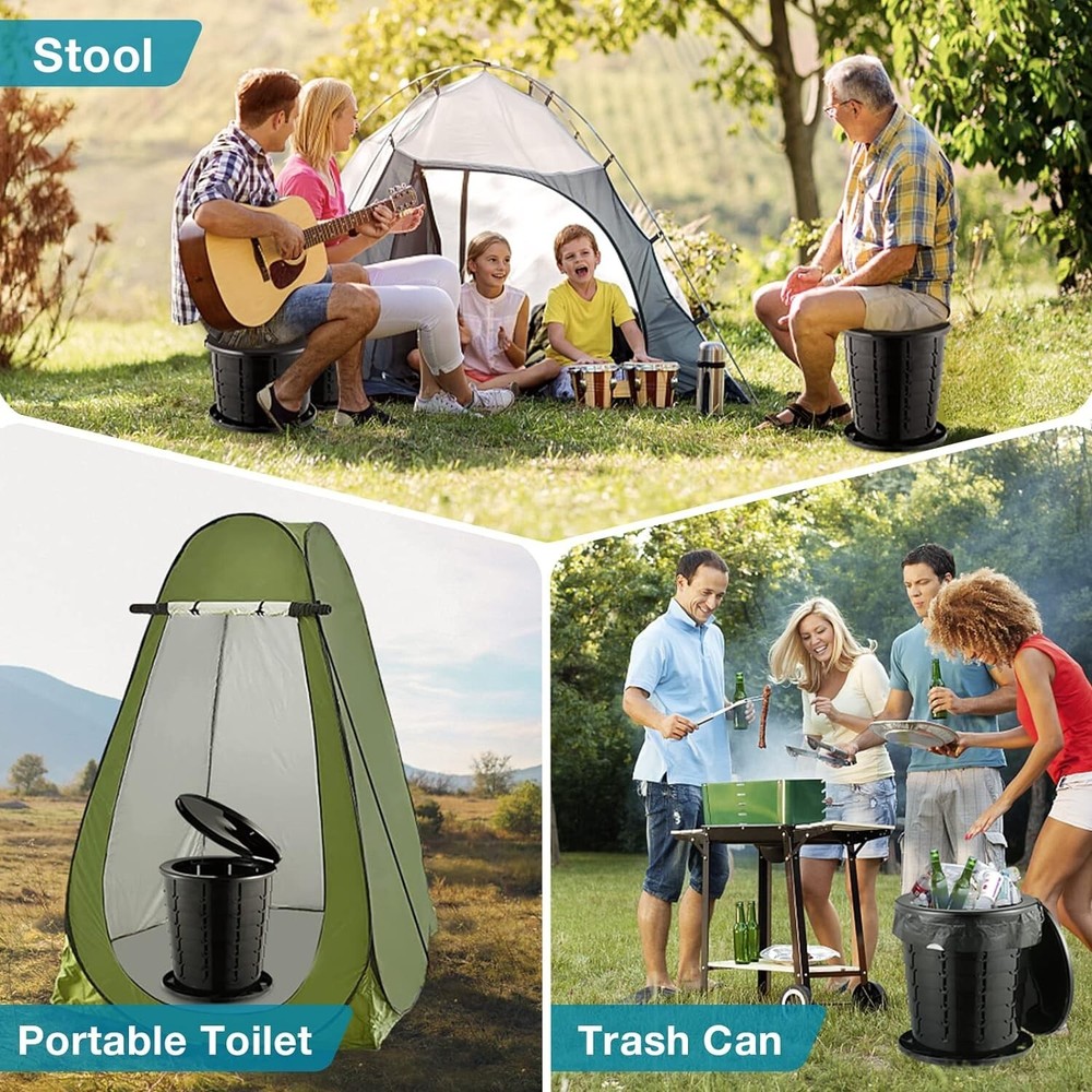 Upgrade Retractable Portable Toilet - Adjustable Height - Lightweight & Durable