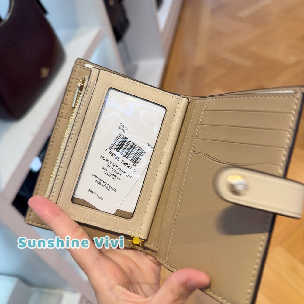 NWT Coach 2-in-1 Wallet Smooth Leather CCL71 oat