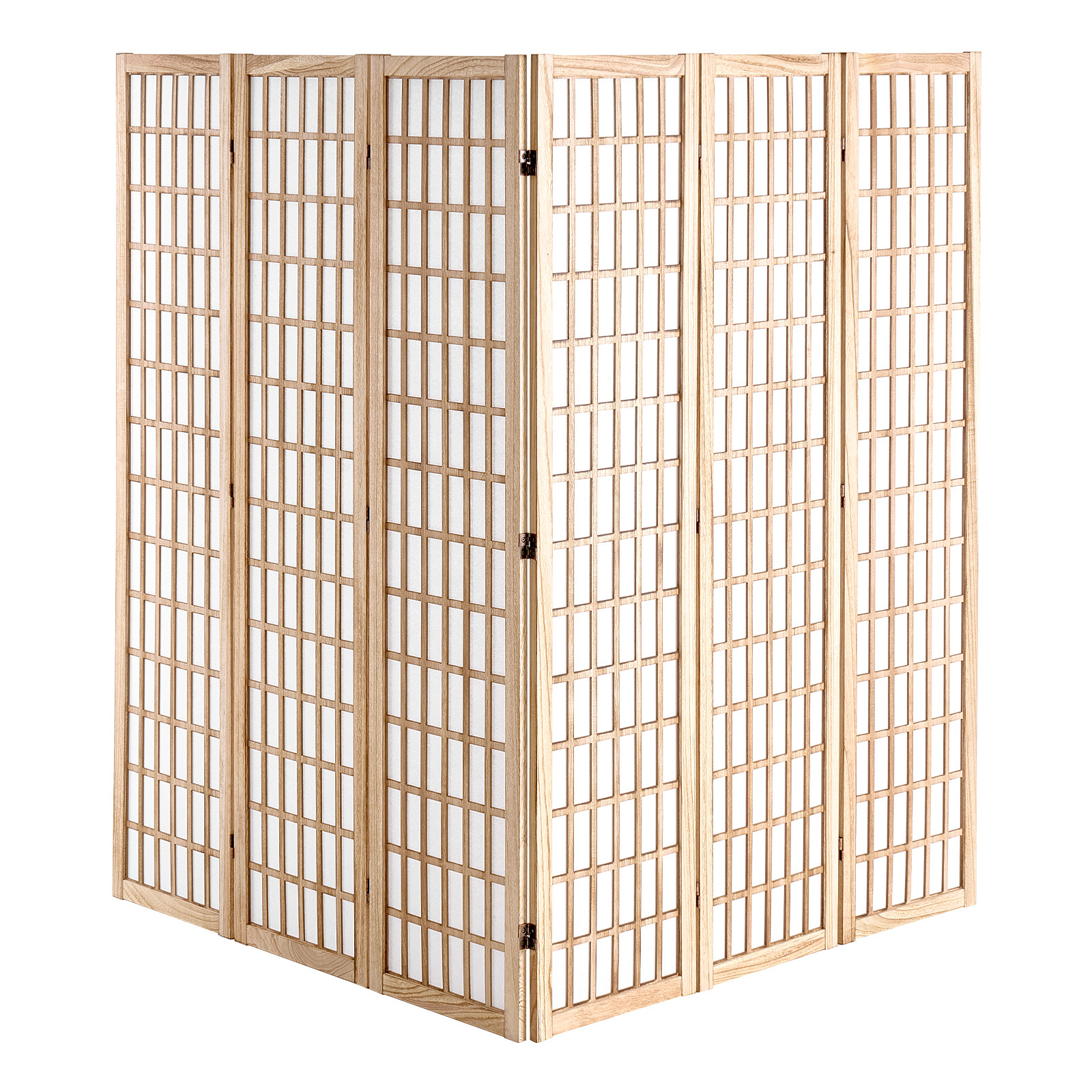 Room Divider Japanese Wall Divider 6 Panel Screen for Room Separation