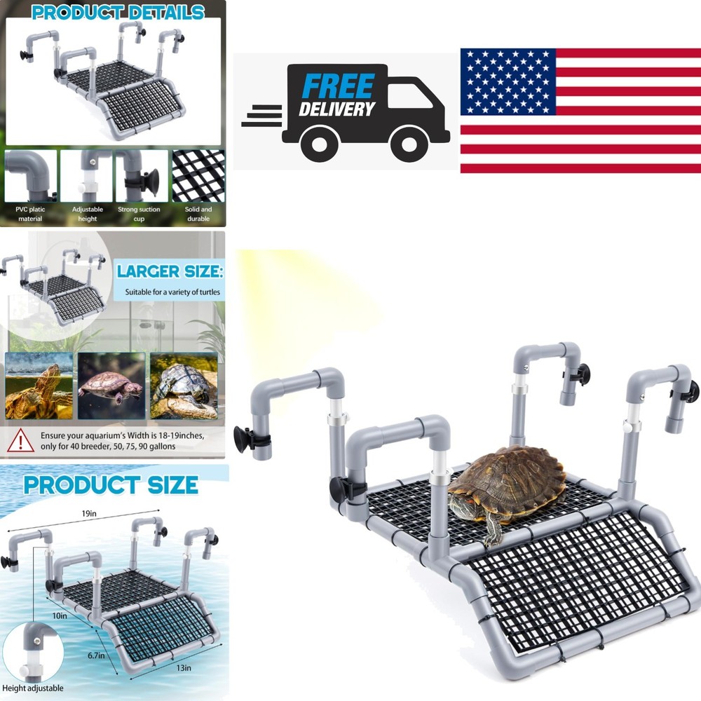 Transform Your Aquarium with Adjustable Turtle Basking Dock for Healthy Turtles