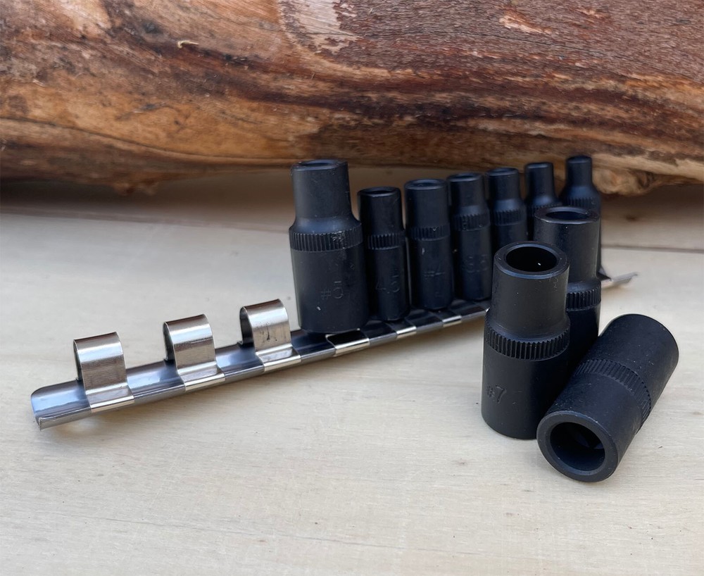 Thread Repair Tap Socket Set Holder Square Sockets 1/4 & 3/8 Dr. Offset Wrenches