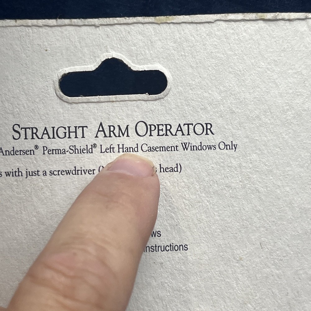 Andersen Casement Window Operator Left Handed Straight Arm Operator M2