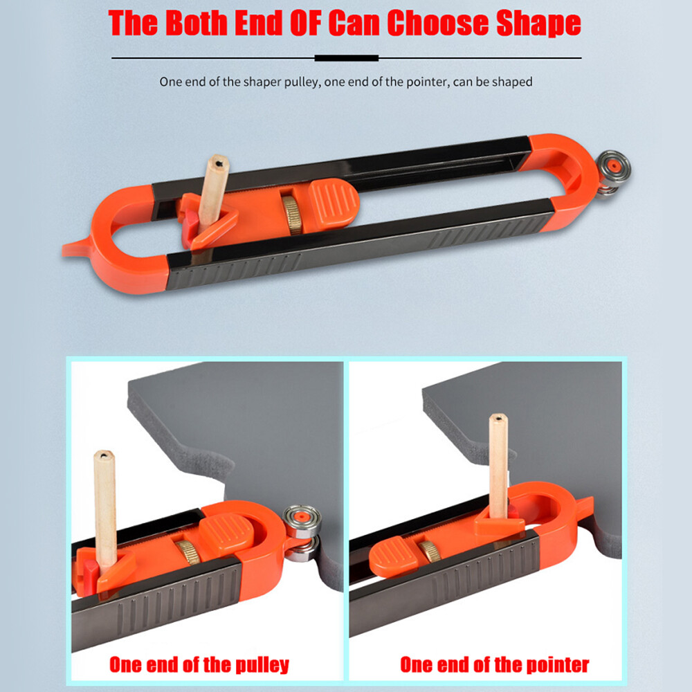 2x Precise Profile Contour Gauge Scribing Ruler w/Lock Carpenter Measuring Tool