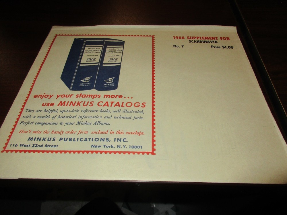 "MINKUS" 1966  SUPPLEMENT SCANDINAVIA   #7   W/FREE SHP.