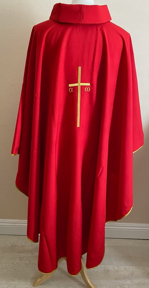 Priest Chasuble, Red Polyester