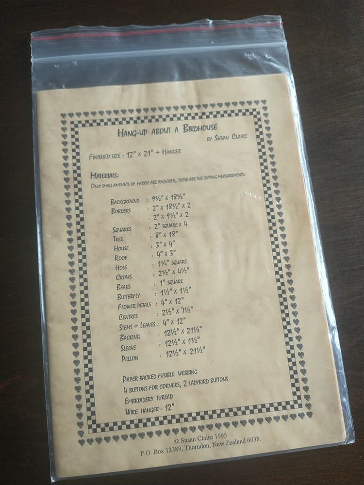 Quilted pattern Susan Claire Hang-up About Birdhouse