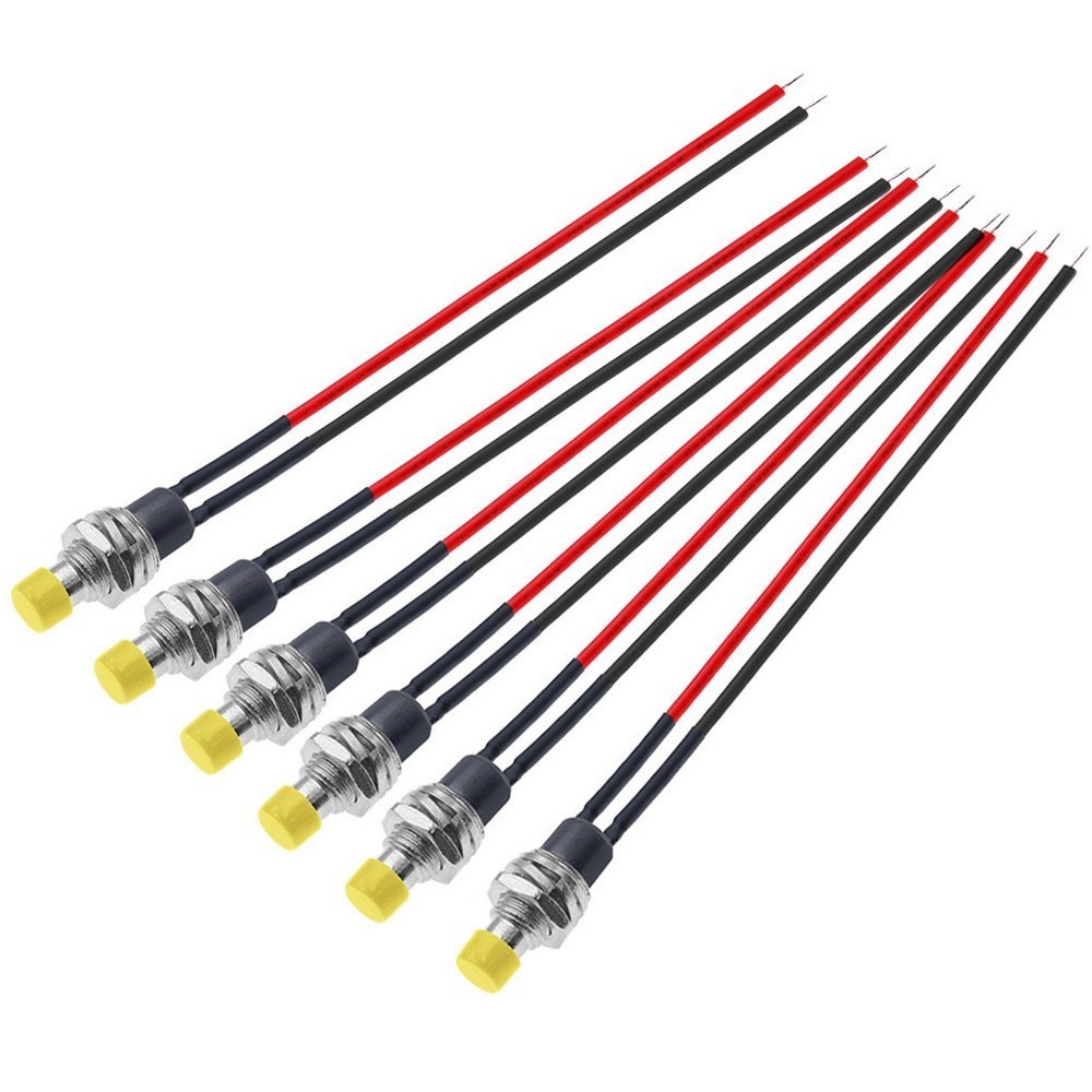 6Pcs Small Momentary Push Button Switch, 1A 250V AC, Easy Install With Wires