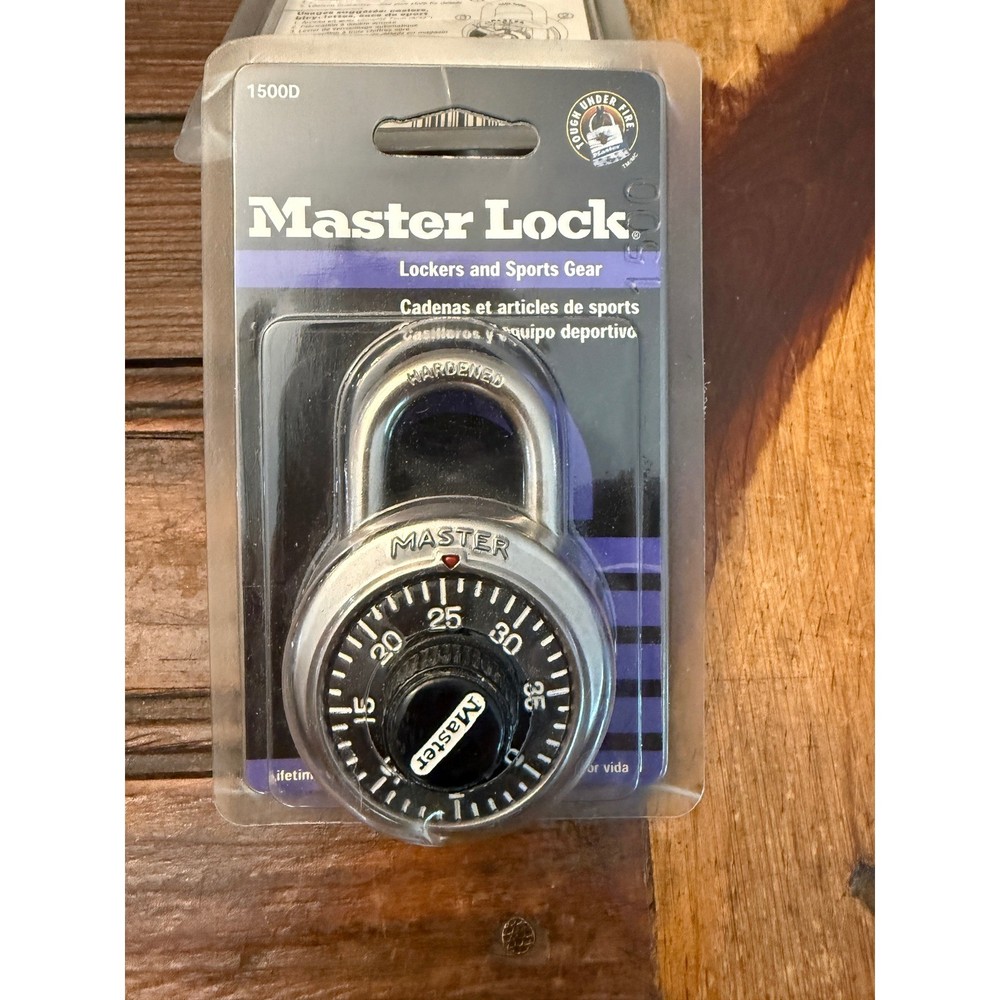 2 Pack Master Lock 1500D Combination Padlock Silver Black Dial School Gym Locker