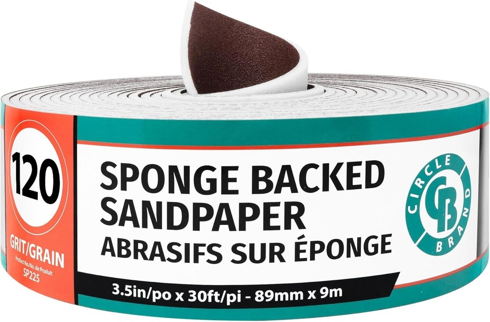 Circle Brand Foam Backed Sandpaper Rolls 120 Grit