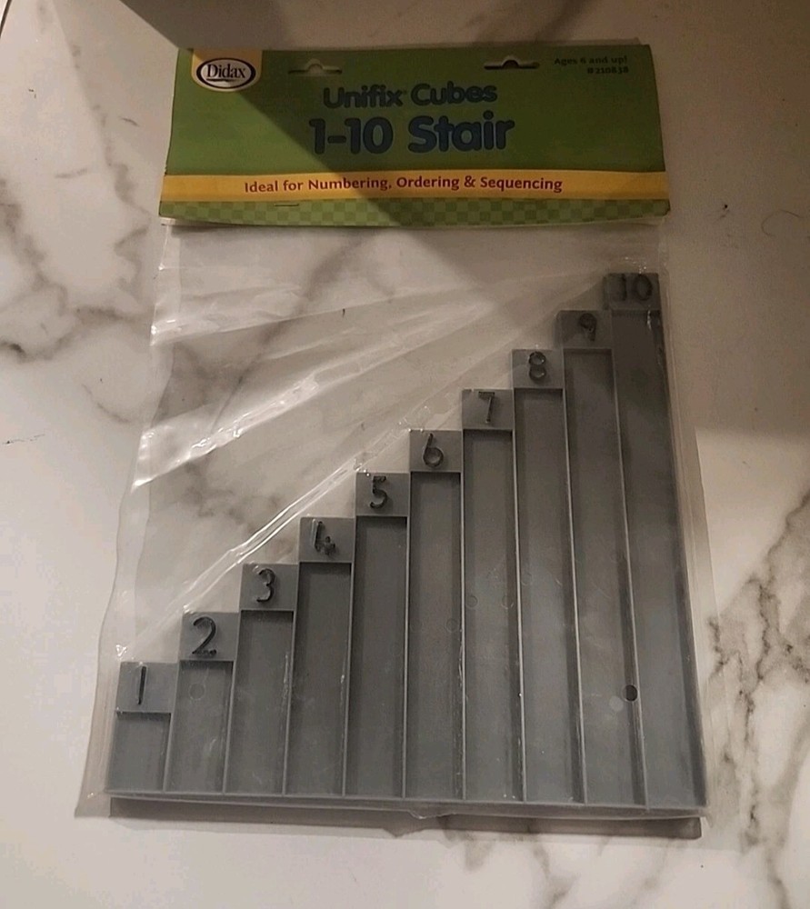 FIVE (5) -Didax Unifix Interlocking Cubes Counting Cube Stair 1-10 Learning Math